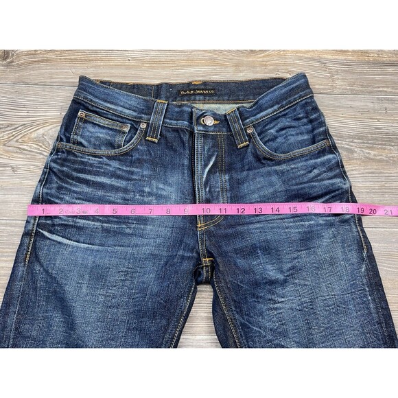 Nudie Jeans Grim Tim Jeans Mens 31x32 Fits 29/30 Selvage Button Fly Organic - Picture 13 of 16